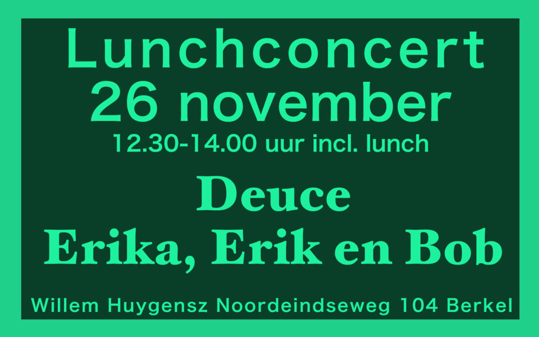 Het trio DEUCE komt op het Lunchconcert